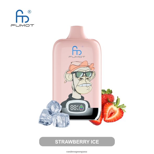 RandM Disposable Vape | hielo de fresa Fumot Original RandM Digital Box Dispositivo de vapeo con pantalla de líquido y batería 12000 RRBBN89