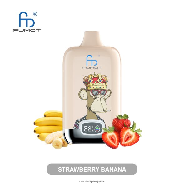 RandM Tornado Sabores | Fresa plátano Fumot Original RandM Digital Box Dispositivo de vapeo con pantalla de líquido y batería 12000 RRBBN86