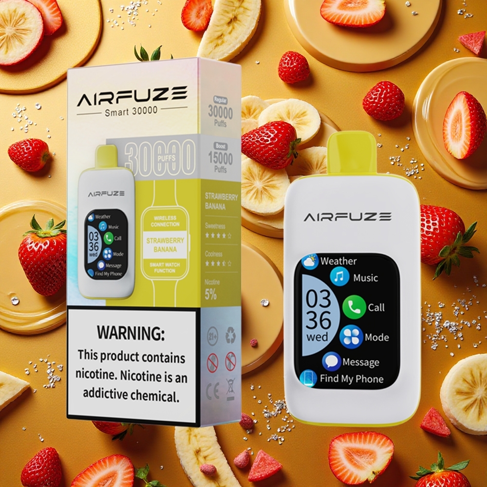 AirFuze Smart 30000 Puffs Pod Desechable Fresa Plátano Pantalla Táctil