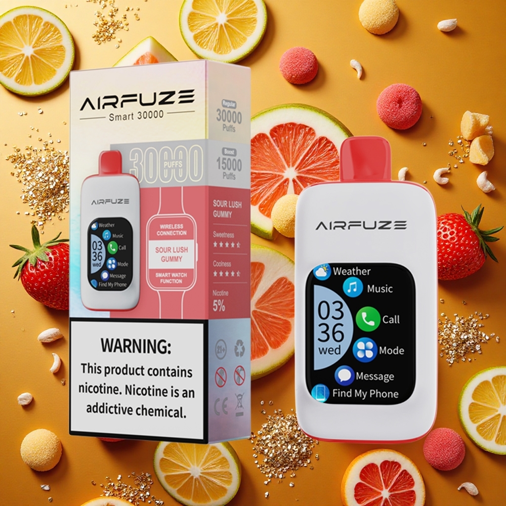 AirFuze Smart 30000 Puffs Pod Desechable Gomitas Ácidas Jugosas con Pantalla Táctil