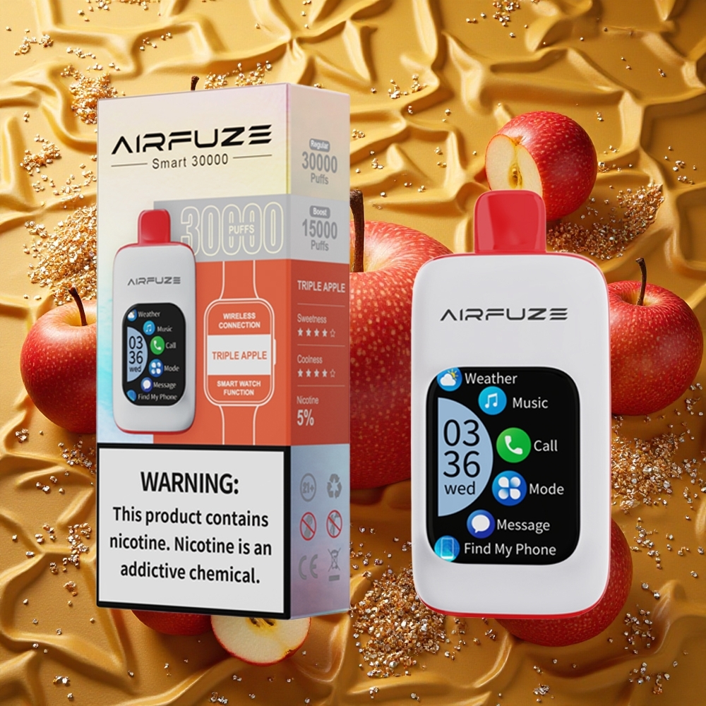 AirFuze Smart 30000 Puffs Vape Desechable Triple Manzana Pantalla Táctil