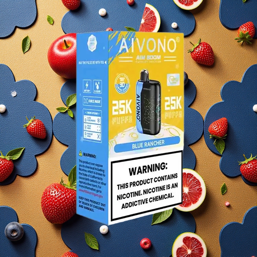 Aivono Aim Boom 25000 Puffs Blue Rancher Azúcar con Capacidad de 28ml
