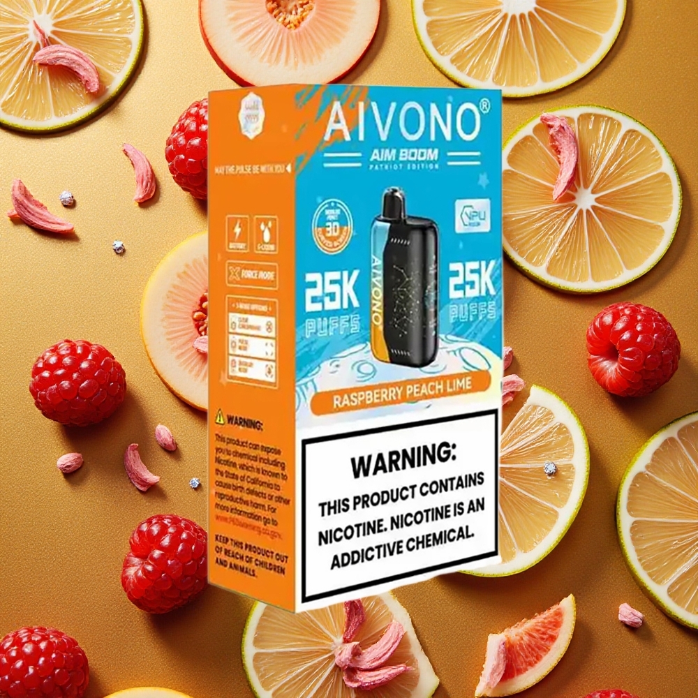 Aivono Aim Boom 25000 Puffs Frambuesa Melocotón Lima 28ml Tipo-C
