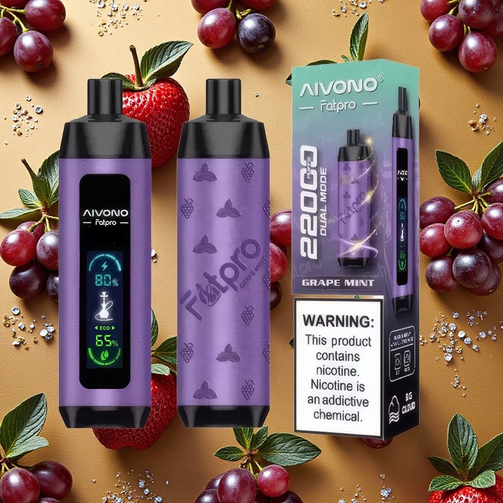 Aivono Aim Fatpro 22000 Puffs Vape Menta Uva 28ml 0% 2% 3% 5% Nicotina