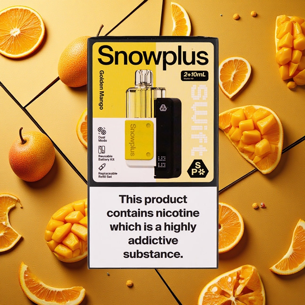 Snowplus Swift 5000 Puffs Pod Kit Mango Dorado 1000 mAh Dual Mesh