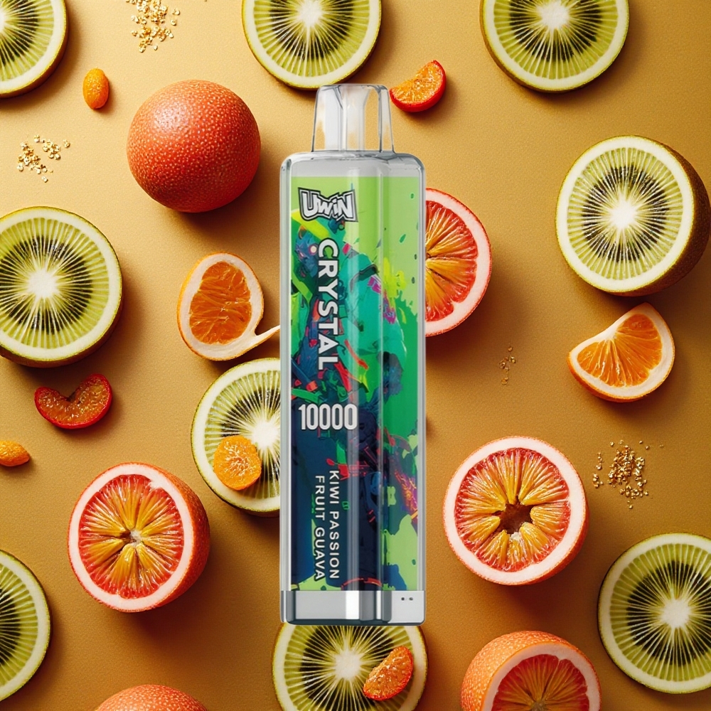 UWIN Crystal 10000 Puffs Vape Desechable Kiwi Maracuyá Guayaba 18ml RGB