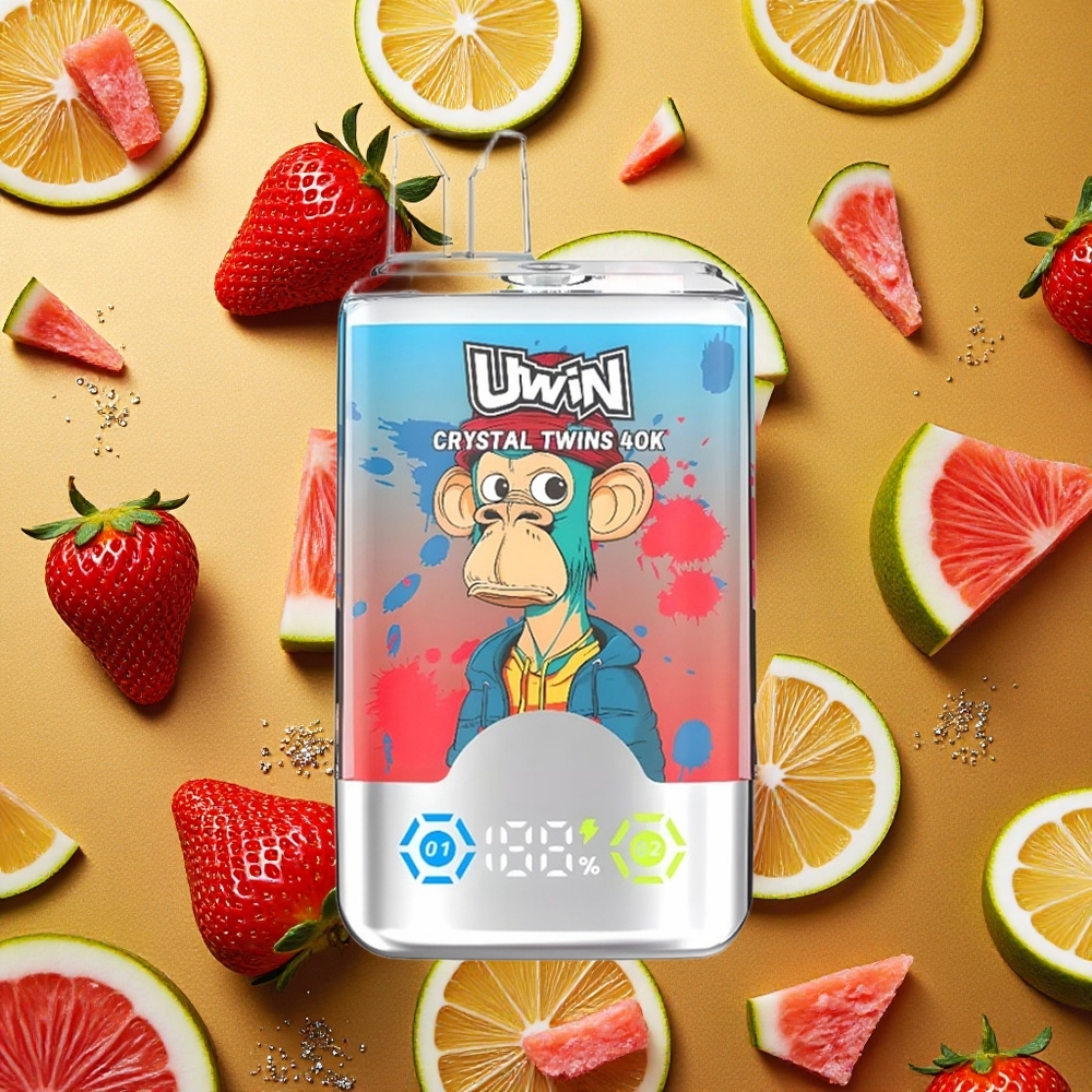 UWIN Crystal Twins 40000 Puffs Fresa Sandía Lima Limón Doble Sabor 32ml
