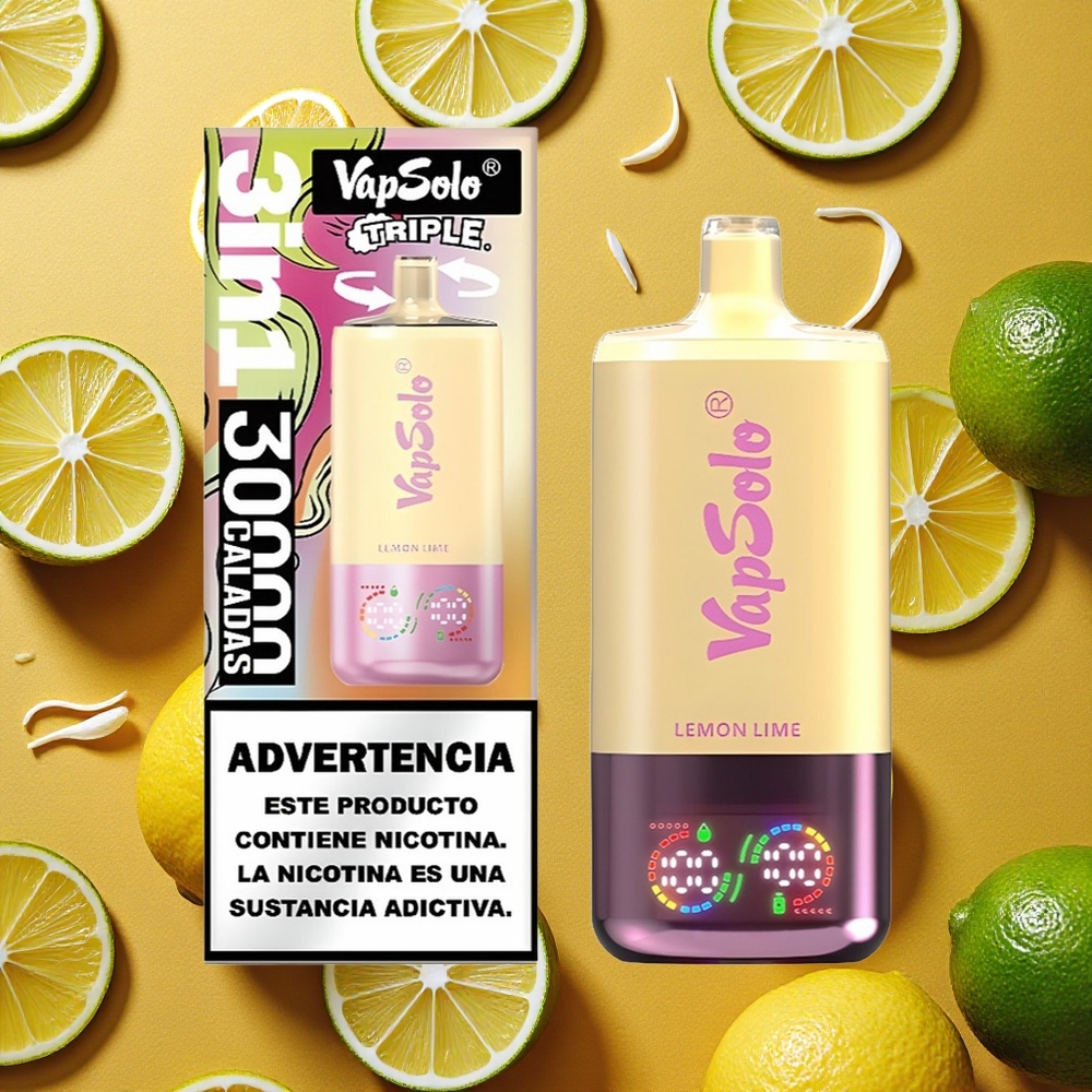 VapSolo Triple 30000 Puffs Vape Limón Lima 40ml Tipo-C
