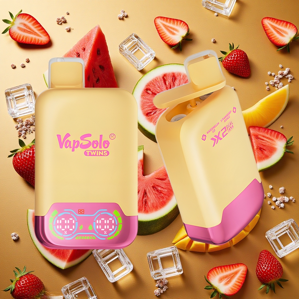Vapsolo Twins 20000 Puffs Vape Sandía Hielo & Fresa Mango 40ml Tipo-C