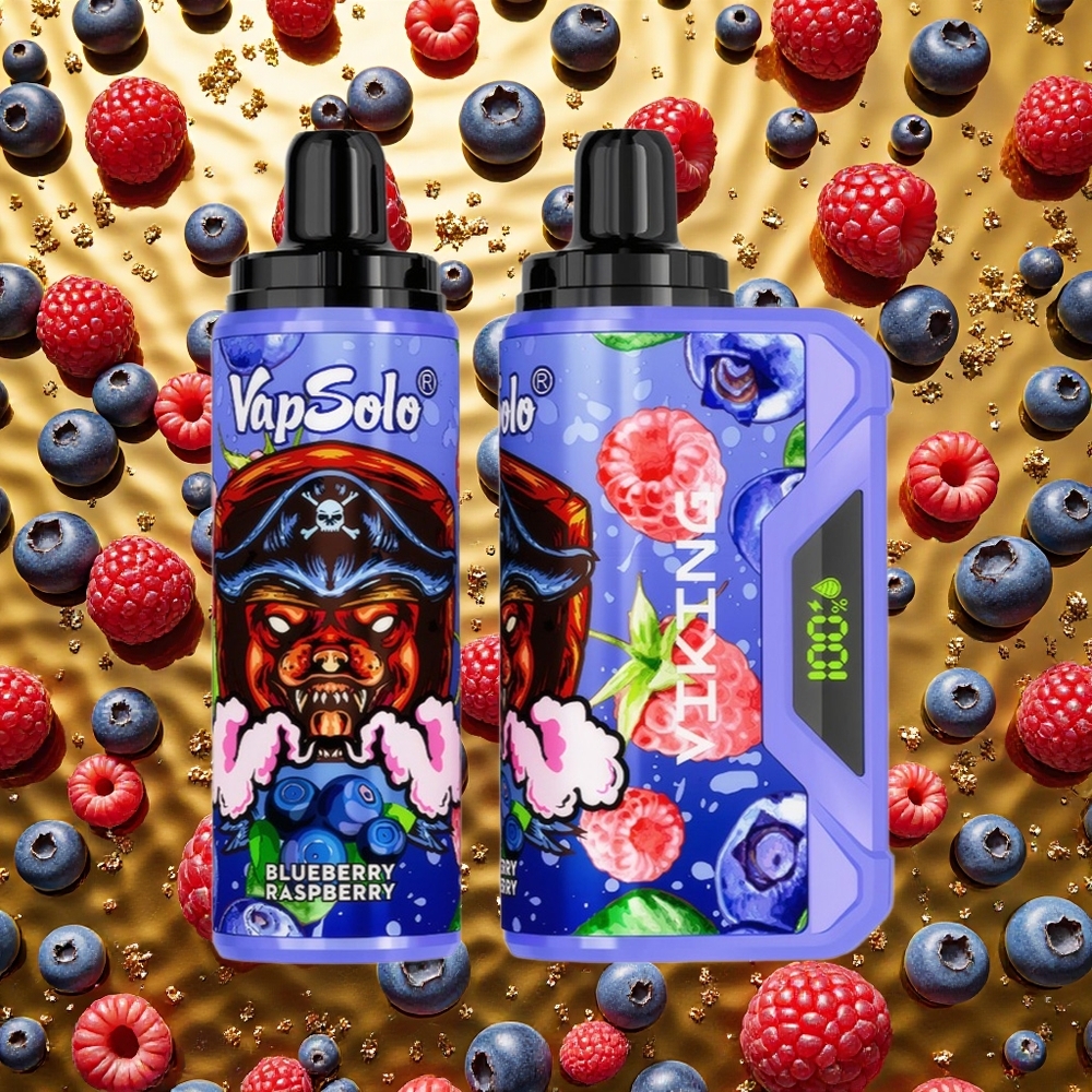 VapSolo VIKING 12000 Puffs Arándano Frambuesa Vape Desechable Tipo-C