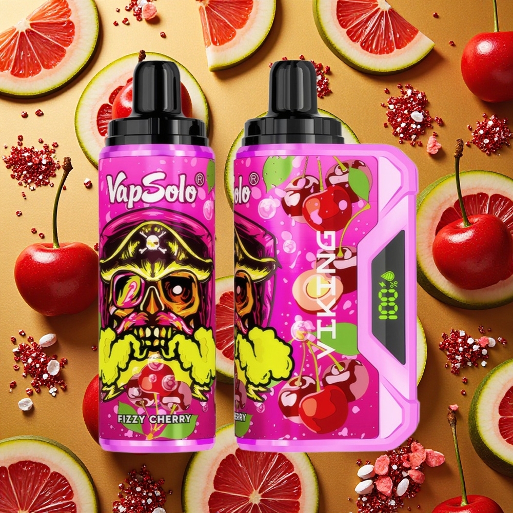 VapSolo VIKING 12000 Puffs Cereza Efervescente Vape Desechable Tipo-C