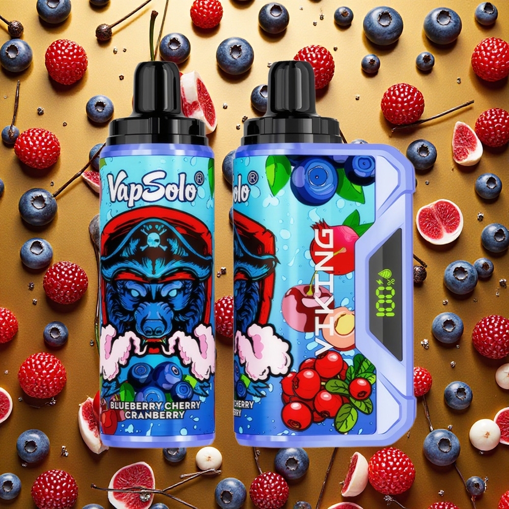 VapSolo VIKING 12000 Puffs Desechable Vape Arándano Cereza Azul