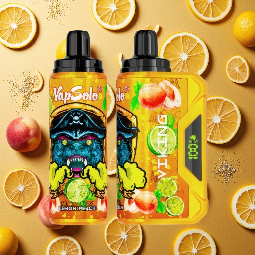 VapSolo VIKING 12000 Puffs Desechable Vape Limón Melocotón 22ml Tipo-C