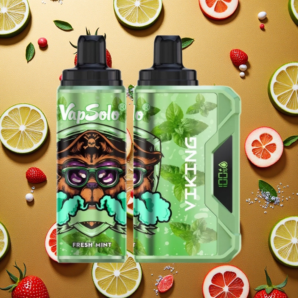 VapSolo VIKING 12000 Puffs Menta Fresca Vape Desechable Tipo-C