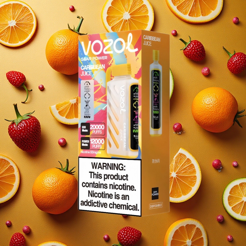 VOZOL Gear Power 20000 Puffs Caribe Dual Mesh Coil Pantalla Completa