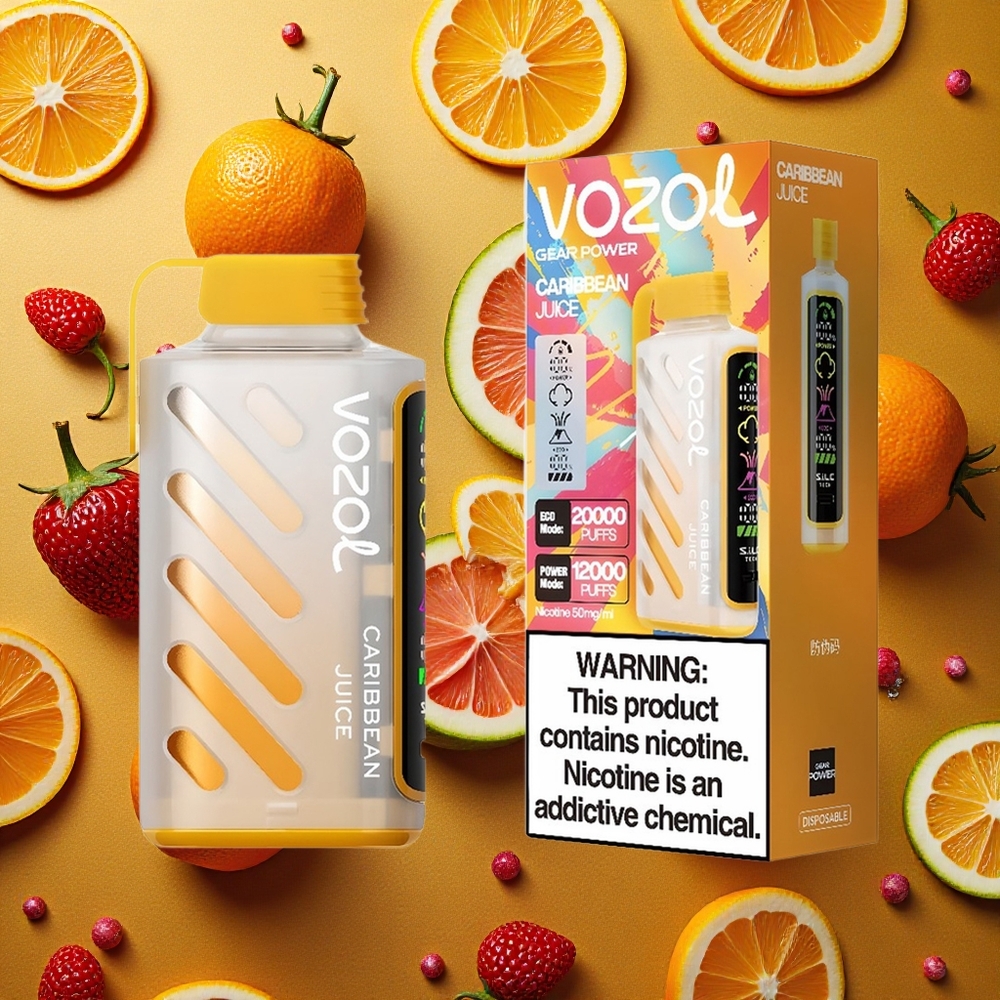 VOZOL Gear Power 20000 Puffs Caribe Dual Mesh Coil Pantalla Completa