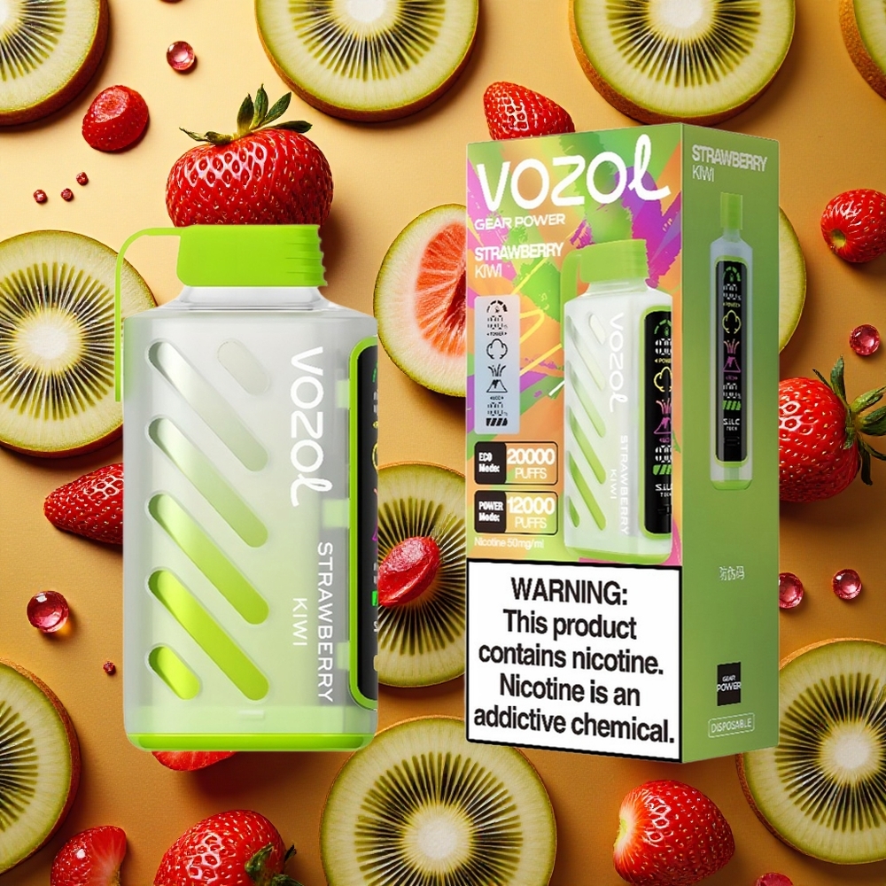 VOZOL Gear Power 20000 Puffs Fresa Kiwi Pantalla Completa Dual Mesh