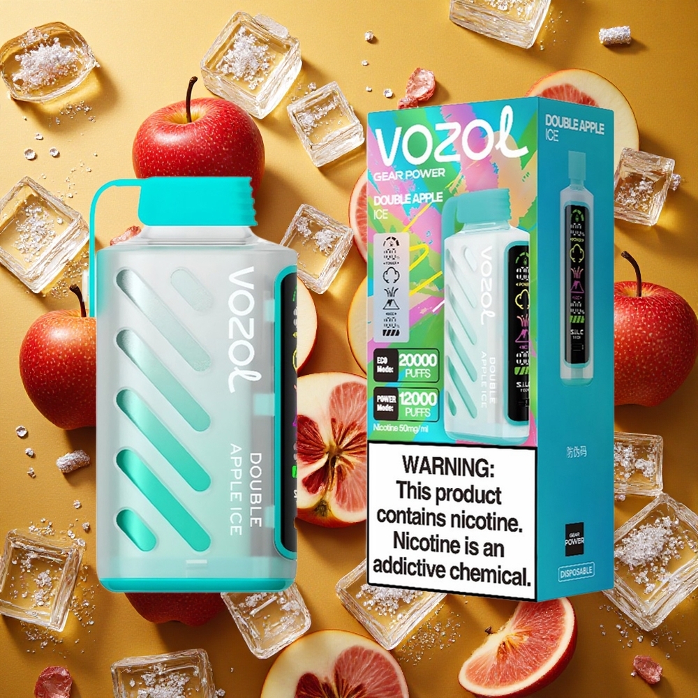 VOZOL Gear Power 20000 Puffs Manzana Doble Hielo Pantalla Completa Dual Mesh