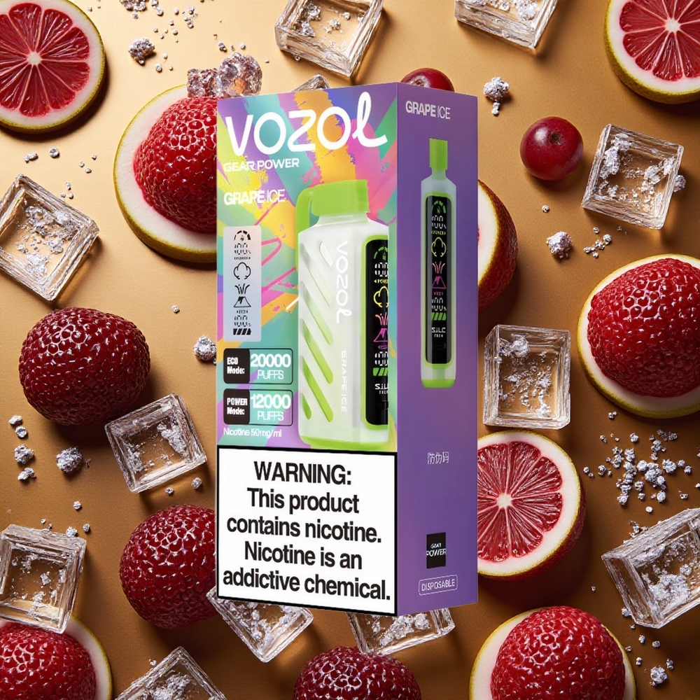 VOZOL Gear Power 20000 Puffs Uva Hielo Dual Mesh Coil Pantalla Completa