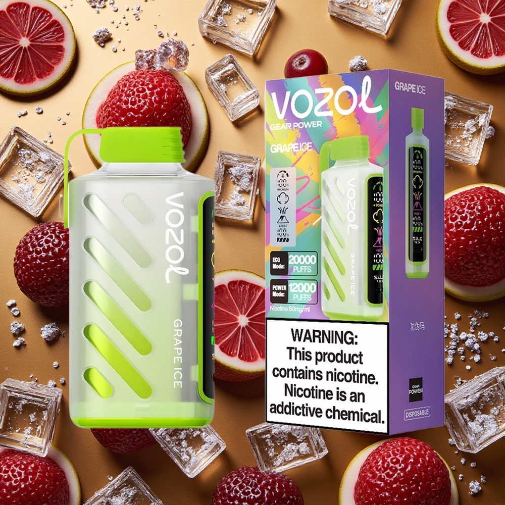 VOZOL Gear Power 20000 Puffs Uva Hielo Dual Mesh Coil Pantalla Completa