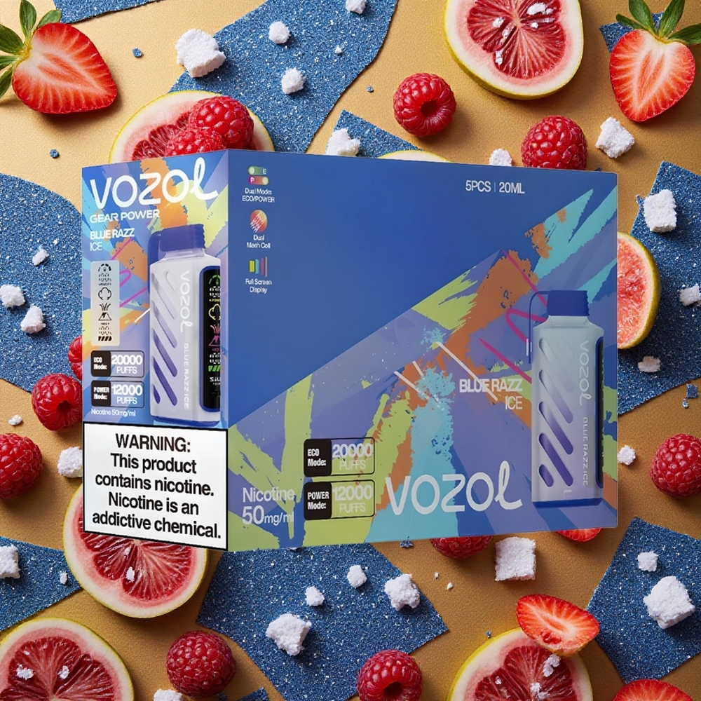 VOZOL Gear Power 20000 Puffs Vape Dual Malla Azul Frambuesa Hielo 20mL