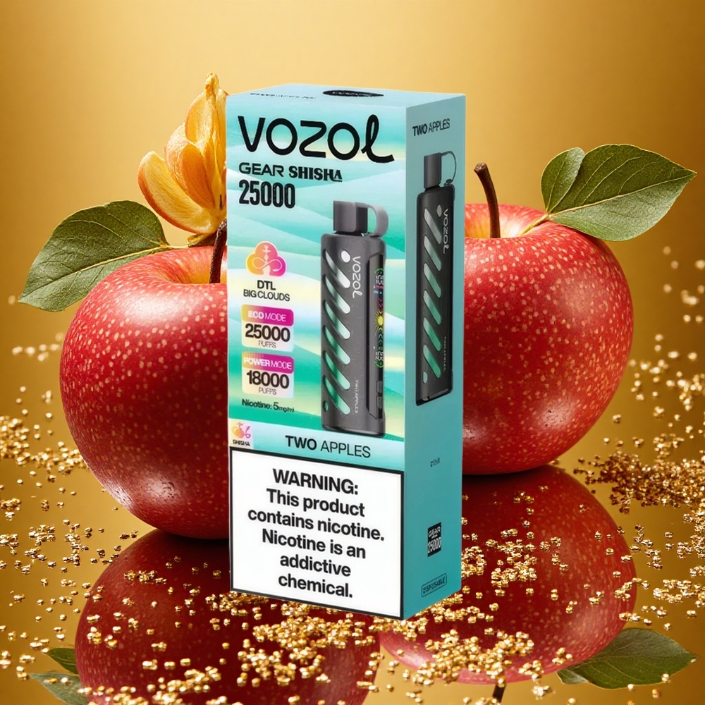 VOZOL Gear Shisha 25000 Puffs Dos Manzanas 30 Sabores S.i.L.C Tech