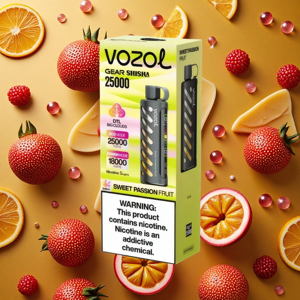 VOZOL Gear Shisha 25000 Puffs Dulce Fruta de la Pasión S.i.L.C Tech