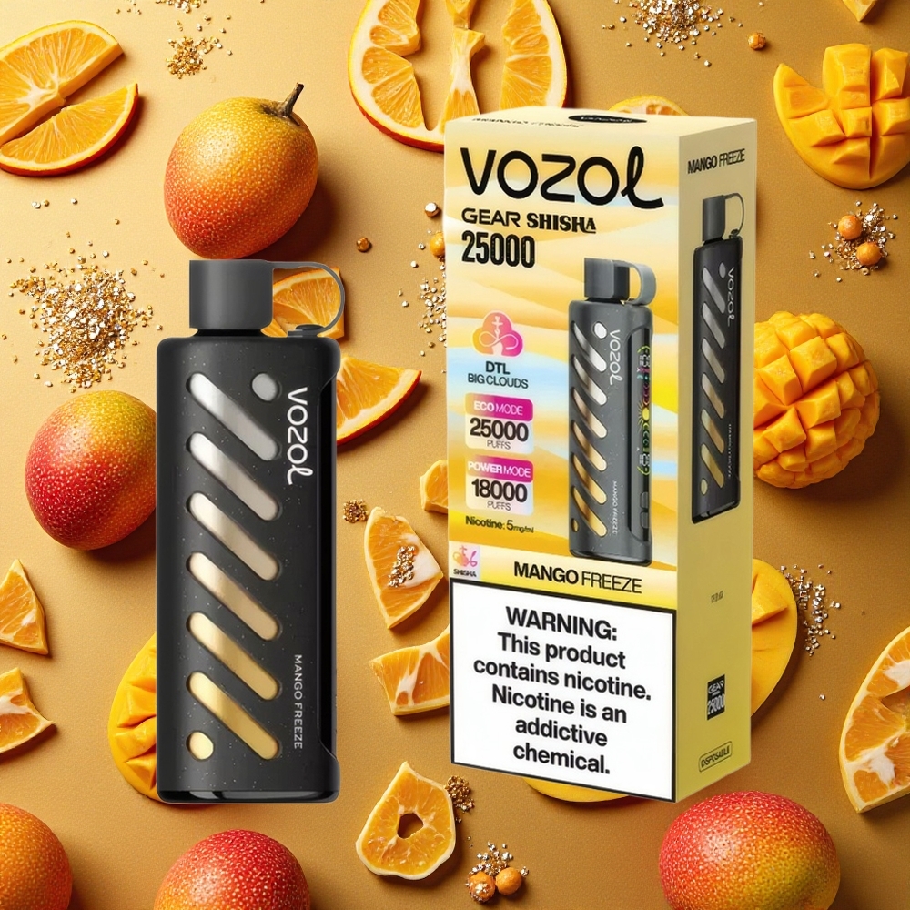 VOZOL Gear Shisha 25000 Puffs Mango Helado Dual Mesh Vape Desechable