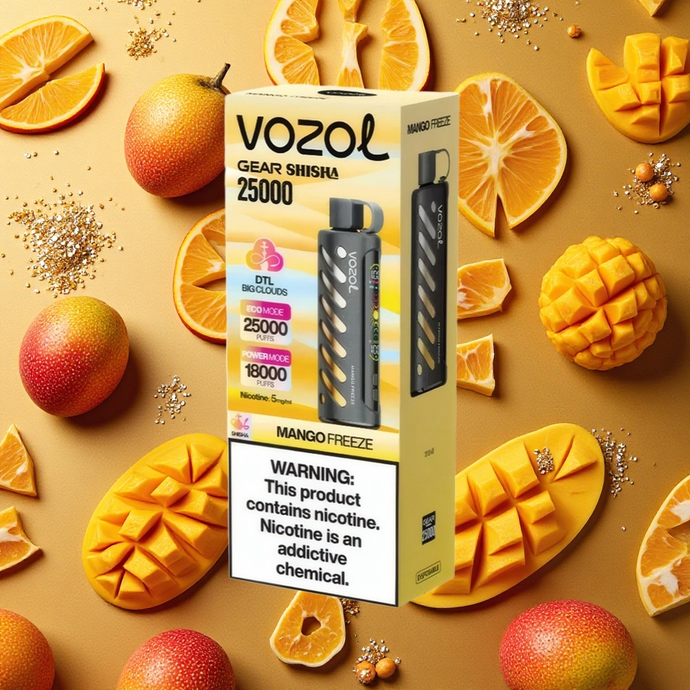 VOZOL Gear Shisha 25000 Puffs Mango Helado Dual Mesh Vape Desechable