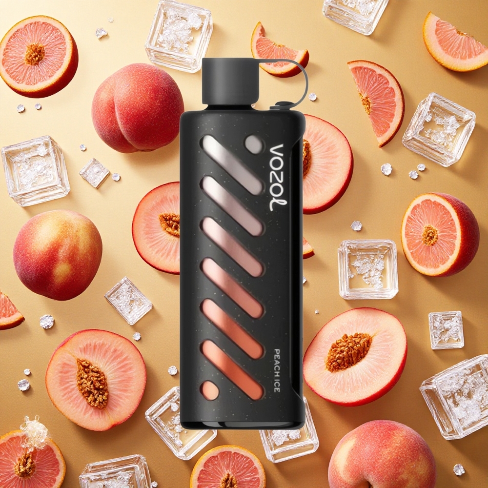 VOZOL Gear Shisha 25000 Puffs Melocotón Hielo 30 Sabores Dual Mesh Vape Desechable