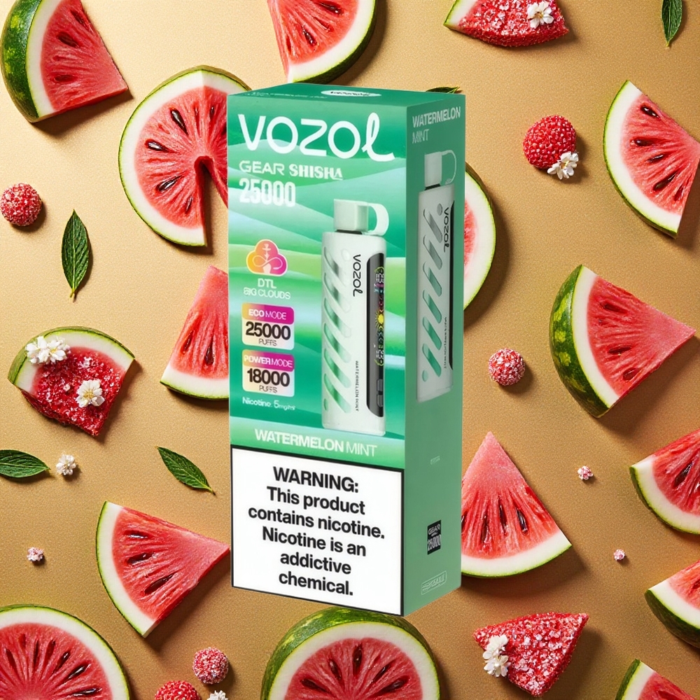 VOZOL Gear Shisha 25000 Puffs Sandía Menta Dual Mesh Dual Modes