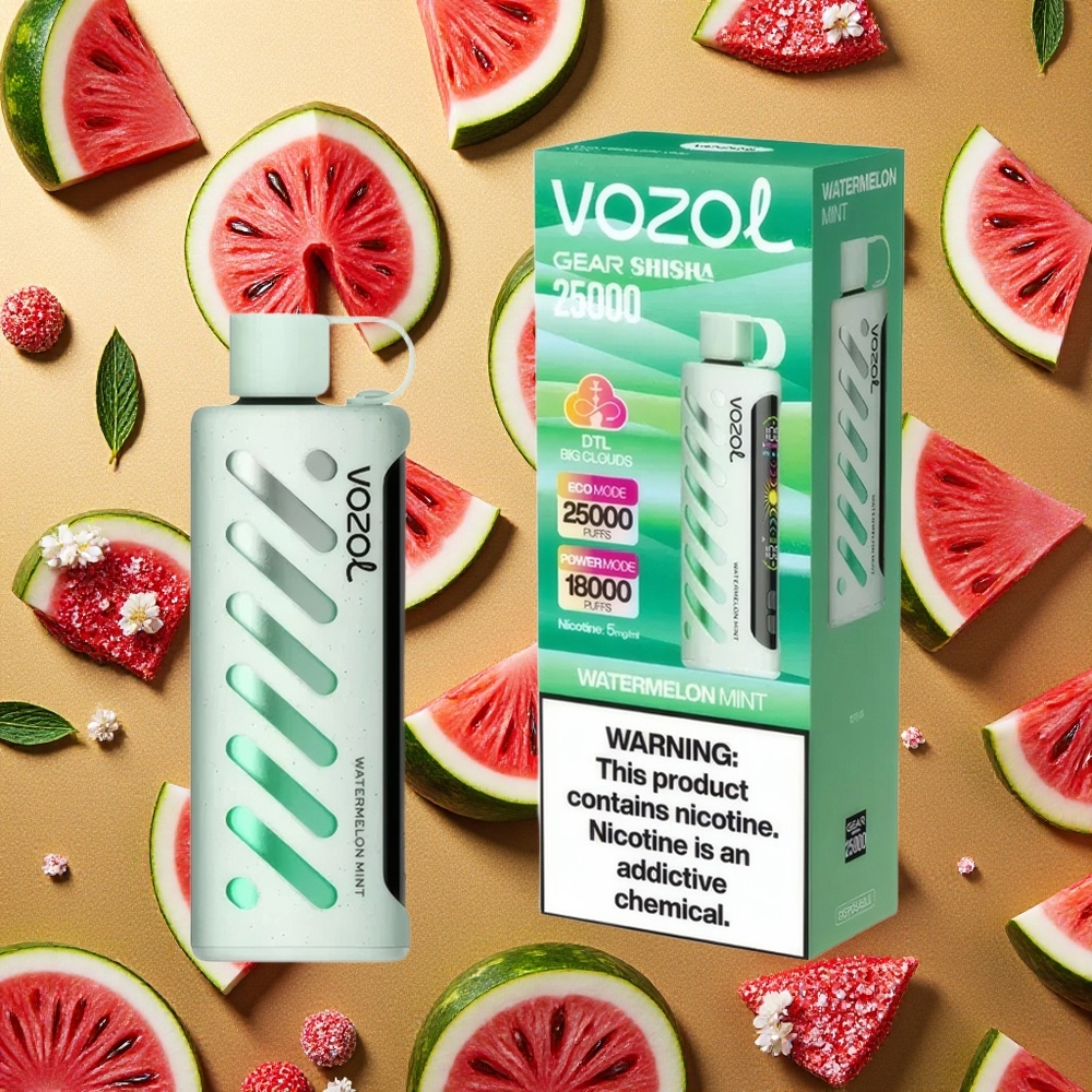 VOZOL Gear Shisha 25000 Puffs Sandía Menta Dual Mesh Dual Modes