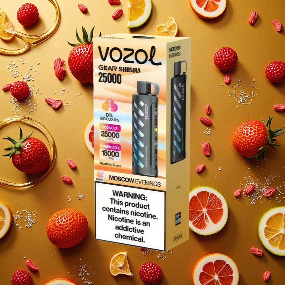 VOZOL Gear Shisha 25000 Puffs Tardes de Moscú Dual Mesh Vape Desechable