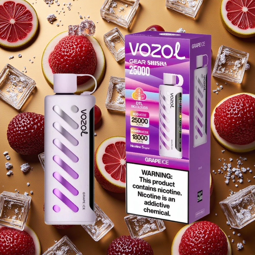 VOZOL Gear Shisha 25000 Puffs Uva Helada Dual Mesh Dual Modes Vape Desechable