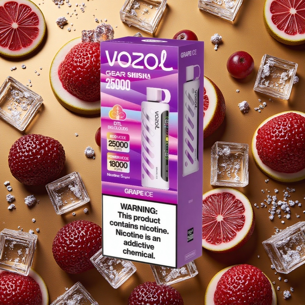 VOZOL Gear Shisha 25000 Puffs Uva Helada Dual Mesh Dual Modes Vape Desechable